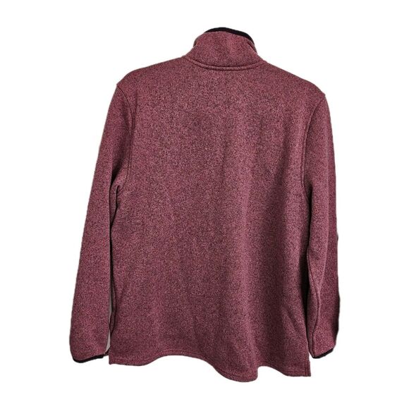 LL Bean Sweater Womens Medium Dark Plum Rose Fleece‎ Half-Zip Pullover Outdoor - Picture 7 of 10